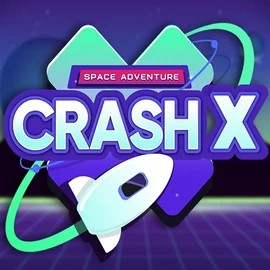 Crash X slot logo by Turbo Games at Astromania Casino